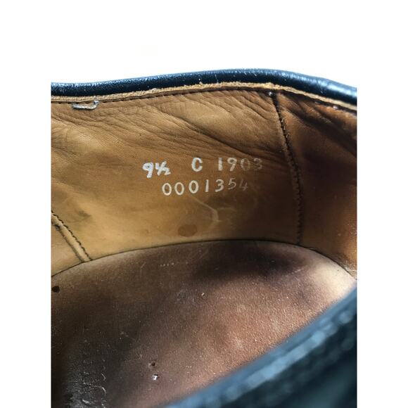 Allen Edmonds Men’s 9.5C Chester Black Leather Wingtip Oxford Dress Shoes - Picture 7 of 10